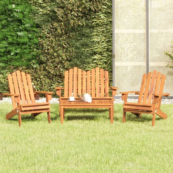 vidaXL Set mobilier de grădină Adirondack, 4 piese, lemn masiv acacia