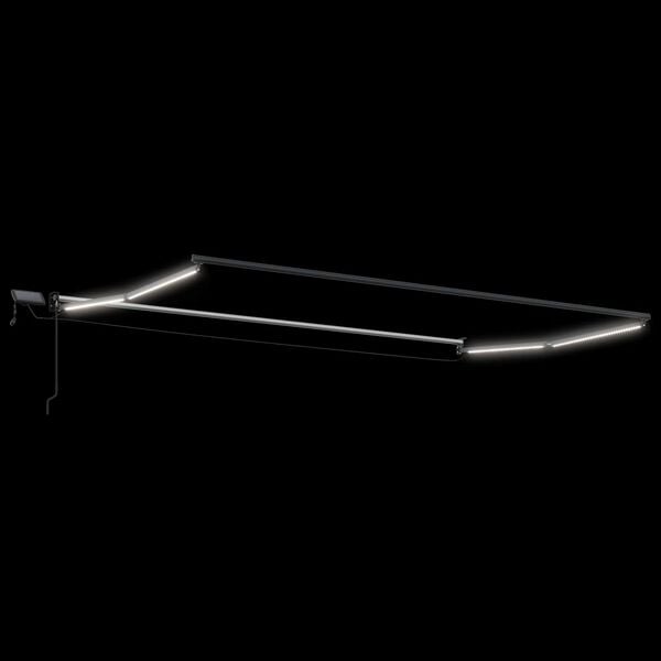 vidaXL Marchiză retractabilă manuală cu led-uri Alb 4 x 2 m