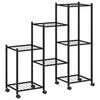 vidaXL Suport pentru flori cu roți, 83x25x83,5 cm, negru, fier