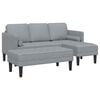 vidaXL Set de canapea 2 buc. Gri deschis Poliester