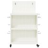 vidaXL Cărucior pentru unelte cu raft cu roata Alb 65 x 35 x 111 cm