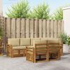 vidaXL Seturi de canapele 7 pcs Natural și Bej Lemn Solid de Acacia