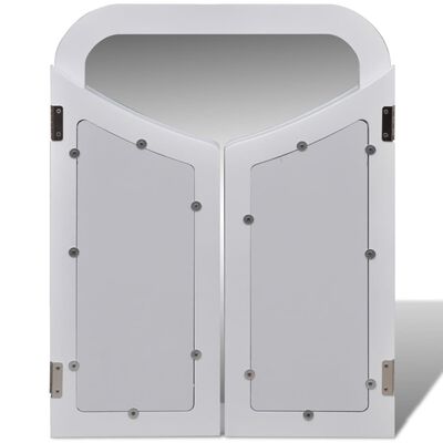 vidaXL Masă de toaletă cu oglindă 3 în 1 și taburet, 2 sertare, alb