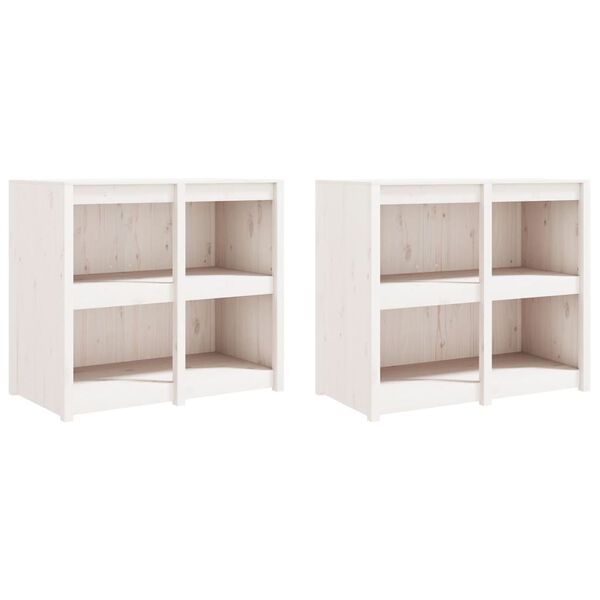 vidaXL Dulapuri de bucătărie de exterior, 4 buc., alb, lemn masiv pin