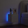 vidaXL Comodă TV de perete cu lumini LED, alb, 30,5x35x30 cm