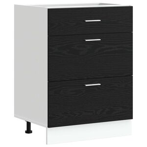vidaXL Culoar de bază pentru bucătărie Stejar Negru 60 x 46 x 81,5 cm