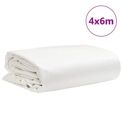 vidaXL Prelată, alb, 4x6 m, 650 g/m²