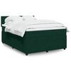 vidaXL Pat box spring cu saltea, verde &icirc;nchis, 140x190 cm, catifea