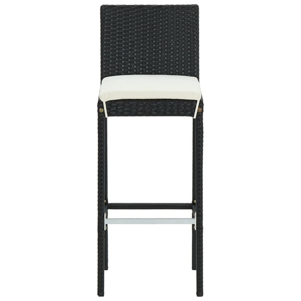 vidaXL Set mobilier bar de grădină cu perne, 5 piese, negru