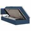 vidaXL Pat cu LED și saltea albastru 90 x 200 cm Țesătură