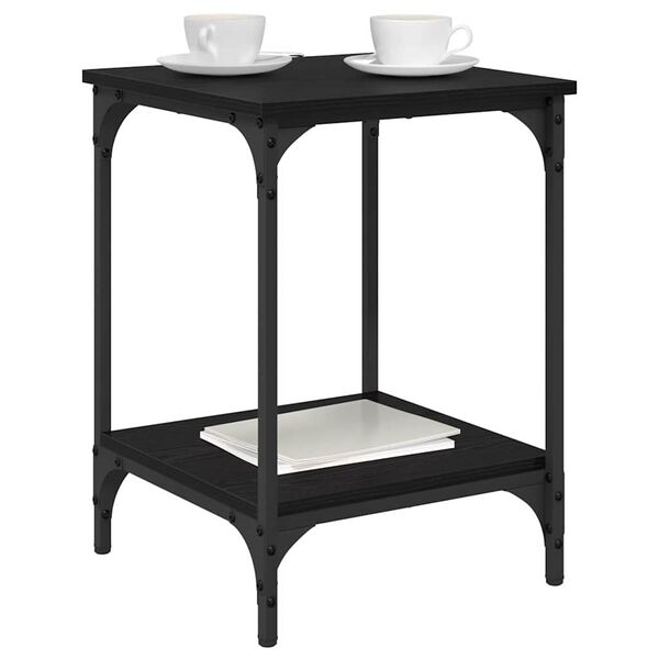 vidaXL Masă de cafea Stejar Negru 40 x 40 x 55 cm Lemn compozit