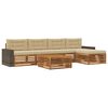 vidaXL Set de canapele de exterior 6 buc. Natural și Bej Poliester