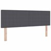 vidaXL Pat cu arcuri cu headboard Gri &icirc;nchis și alb 140 x 190 cm