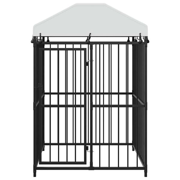 vidaXL Padoc pentru c&acirc;ini de exterior cu acoperiș, 120x120x150 cm