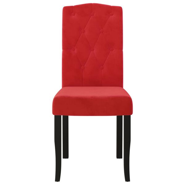 vidaXL Scaune de bucătărie, 6 buc., roșu vin, catifea