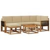 vidaXL Set de canapele de exterior 7 buc. Natural și Bej