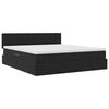 vidaXL Pat cu storage cu saltea cu headboard Negru 100 x 200 cm