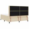 vidaXL Pat cu arcuri cu saltea cu headboard Crem 180 x 200 cm țesătură