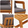 vidaXL Set bistro cu pernă 4 pcs Maro Lemn Solid de Acacia