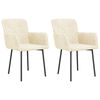 vidaXL Scaune de bucătărie, 2 buc., crem, catifea