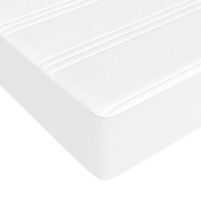 vidaXL Saltea de pat cu arcuri, alb, 140x190x20 cm, piele ecologică