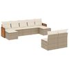 vidaXL Set canapele de grădină, 9 piese, cu perne, bej, poliratan