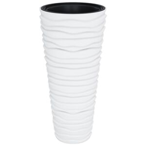 vidaXL Jardinieră cu interior detașabil, alb, 18 / 45 L, PP canelat