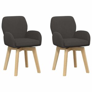 vidaXL Scaune de dining rotative 2 buc. Boucl&eacute; Gri &icirc;nchis