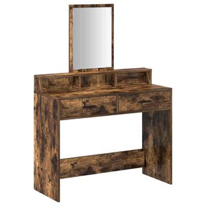vidaXL Masă de Machiaj Stejar fumuriu 100 x 41 x 140 cm Lemn prelucrat