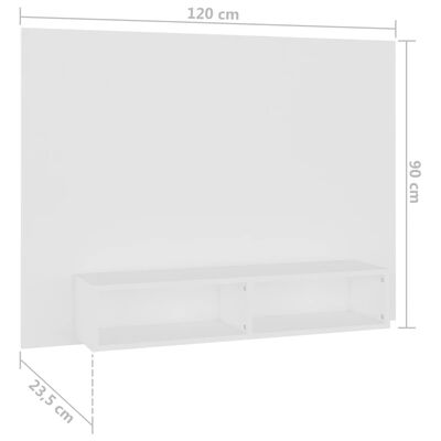 vidaXL Comodă TV de perete, alb, 120x23,5x90 cm, PAL