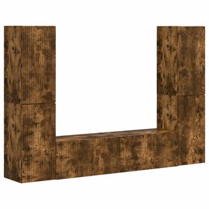 vidaXL Set comodă TV 6 pcs Stejar fumuriu Lemn compozit