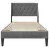 vidaXL Cadru de pat cu headboard Gri &icirc;nchis 90 x 190 cm Catifea