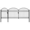 vidaXL Poartă de gard de grădină cu arcadă, negru, 2,25 x 4 m, oțel