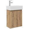 vidaXL Unitate de baie cu robinet Stejar Artizanal 45,5 x 22,5 x 84 cm