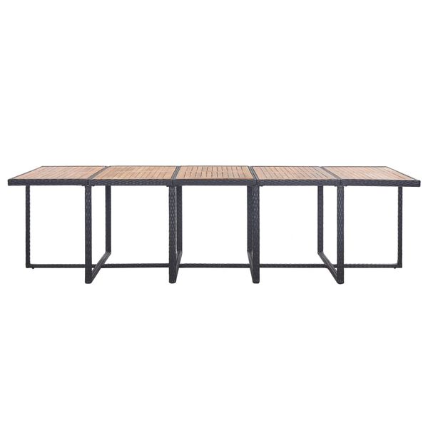 vidaXL Set mobilier de exterior cu perne, 15 piese, negru, poliratan