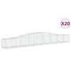 vidaXL Coșuri gabion arcuite 20 buc, 400x50x40/60 cm, fier galvanizat