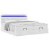 vidaXL Cadru de pat otoman cu saltea alb 160x200cm piele artificială