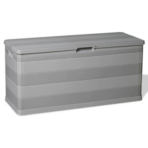 vidaXL Ladă de depozitare pentru grădină, gri, 117 x 45 x 56 cm