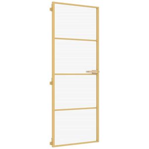 vidaXL Ușă interior Slim auriu 76x201,5 cm sticlă securizată/aluminiu