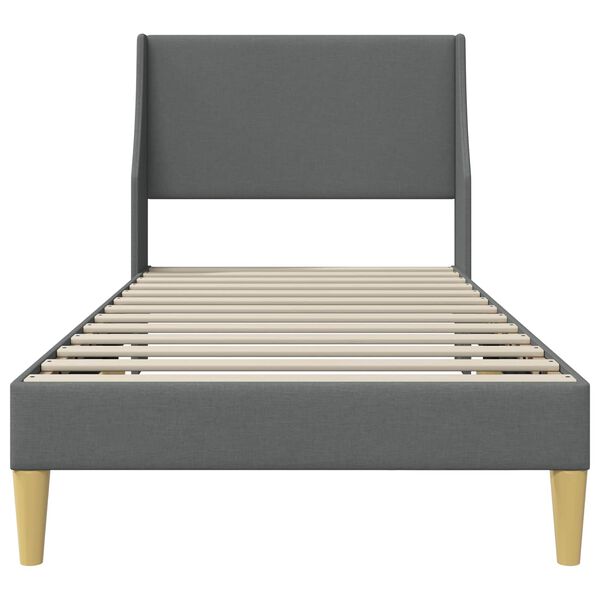 vidaXL Cadru de pat cu headboard Gri &icirc;nchis 90 x 190 cm Catifea