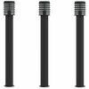 vidaXL Lămpi de podea de exterior 3 buc. negru 110 cm oțel inoxidabil