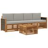 vidaXL Set de canapele de exterior 5 buc. Natural și gri deschis