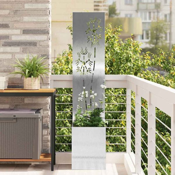 vidaXL Ecran de intimitate pentru grădină Floral Argintiu 32 x 150 cm