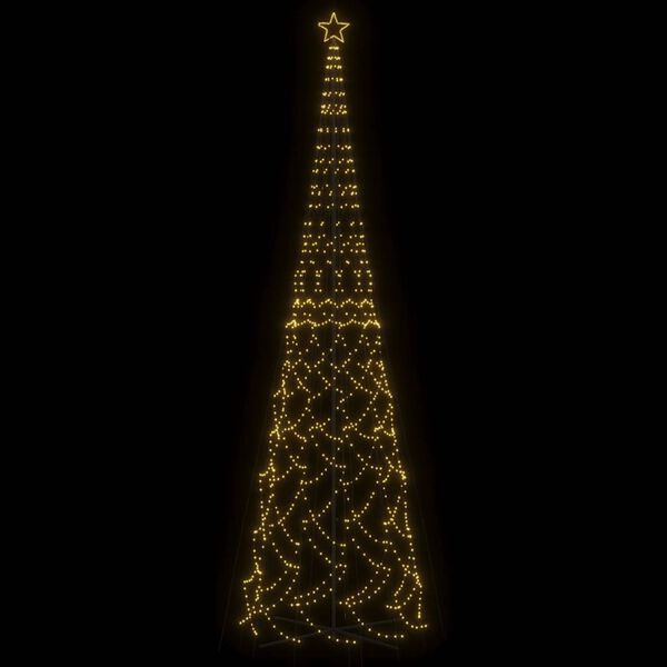 vidaXL Brad de Crăciun conic, 3000 LED-uri, alb cald, 230x800 cm