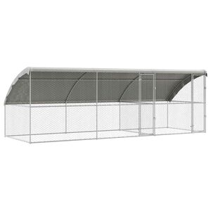vidaXL Cușcă pentru c&acirc;ini 3 buc. Argintiu 6 x 2 x 2 m Oțel galvanizat