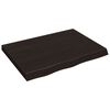 vidaXL Blat de masă maro 80x60x(2-6) cm, lemn masiv stejar tratat