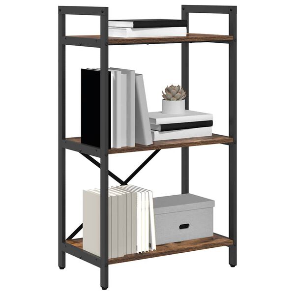 vidaXL Raft pentru cărți Stejar fumuriu 56 x 34 x 96 cm Lemn compozit