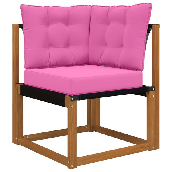 vidaXL Perna pentru canapea de exterior 3 pcs Roz Poliester