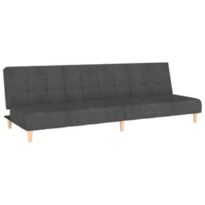 vidaXL Canapea extensibilă cu 2 locuri, gri &icirc;nchis, textil
