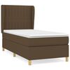 vidaXL Pat box spring cu saltea, maro &icirc;nchis, 90x190 cm, textil
